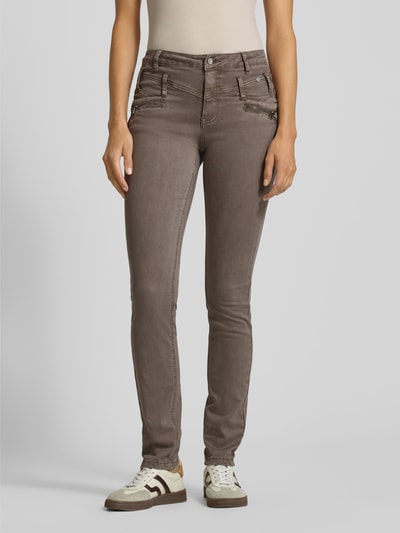 Buena Vista Skinny Fit Jeans mit Gesäßtaschen Schlamm 4