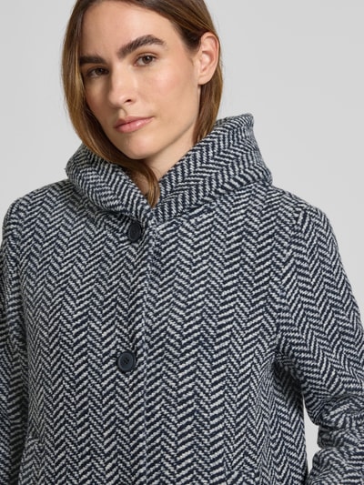 Fuchs Schmitt Lange jas met wol en capuchon Marineblauw - 3