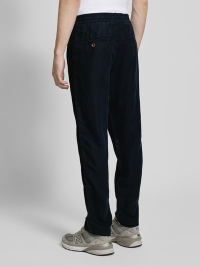 Superdry Straight leg linnen broek met tunnelkoord, model 'Merchant' Donkerblauw - 5