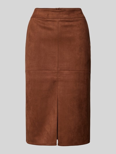 Betty Barclay Knielange rok met loopsplit Cognac - 2