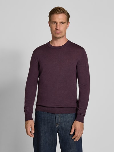 Jake*s Studio Men Regular Fit Pullover aus reiner Wolle Bordeaux 4