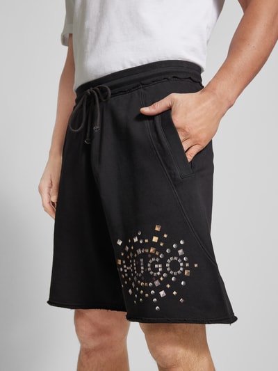 HUGO Shorts mit Ziersteinbesatz Modell 'Dlake' Black 3