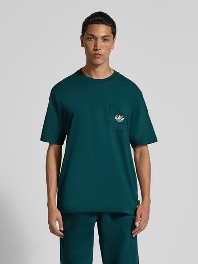 adidas Originals T-shirt met borstzak en labelstitching Donkergroen - 4