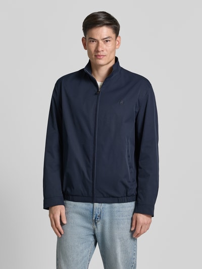 BOSS regular fit blouson met logostitching model 'H-CARVO' Marineblauw - 4