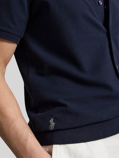 Polo Ralph Lauren Regular Fit Poloshirt mit durchgehender Knopfleiste aus reiner Baumwolle Marine 3