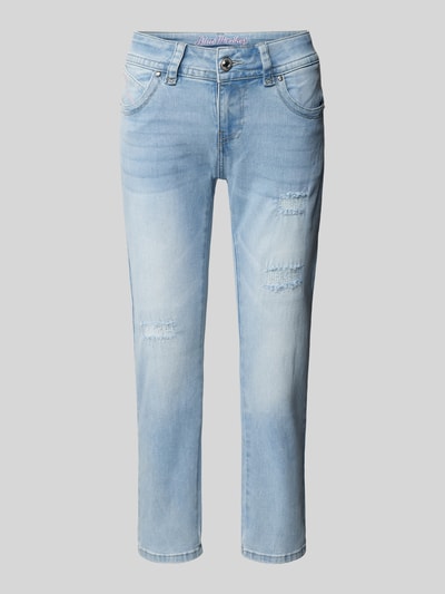 Blue Monkey Slim Fit Jeans im Destroyed-Look Modell 'CHARLOTTE' Hellblau 2