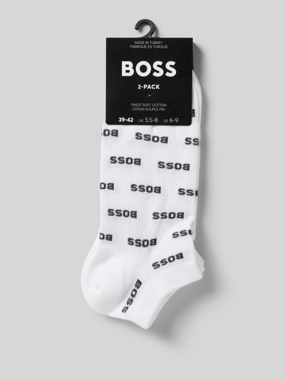 BOSS Sneakersocken mit Allover-Label-Print im 2er-Pack Weiss 3