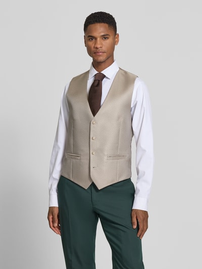 WILVORST Gilet met paspelzakken en V-hals Beige - 4