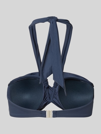 Produktfoto, bikini-oberteil in plooien-look model 'Collective' van Seafolly, elastische materiaalmix, halternek, sluiting achter, donkerblauw