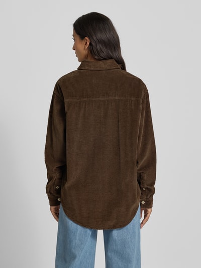 American Vintage Relaxed Fit Hemdbluse aus Cord Modell 'PADOW' Schoko 5