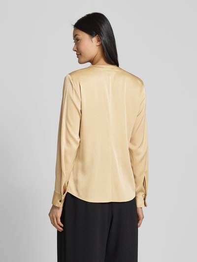 BOSS Regular fit zijden blouse met plooien, model 'Banorah' Beige - 5
