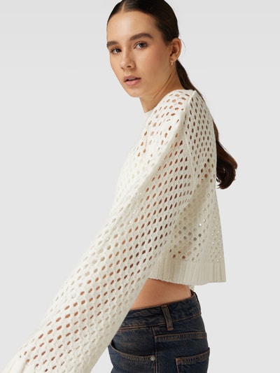 Only Strickpullover mit Lochmuster Modell 'SMILLA' Offwhite 3