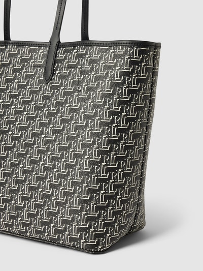 Lauren Ralph Lauren Shopper met all-over logo, model 'COLLINS' Zwart - 3