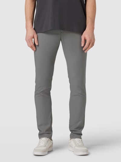 MCNEAL Super Slim Fit Chino mit Webmuster Mittelgrau Melange 4