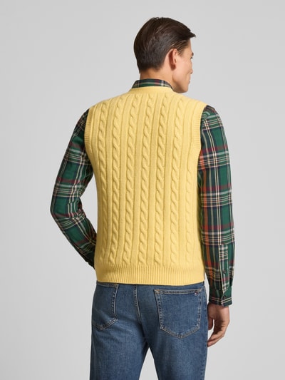 Polo Ralph Lauren Mouwloos vest van een mix van katoen en kasjmier met kabelpatroon Geel - 5