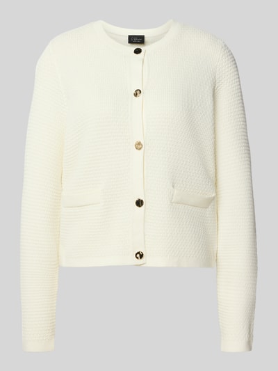 s.Oliver BLACK LABEL Kurtka z dzianiny o kroju regular fit z mieszanki bawełny Złamany biały 2