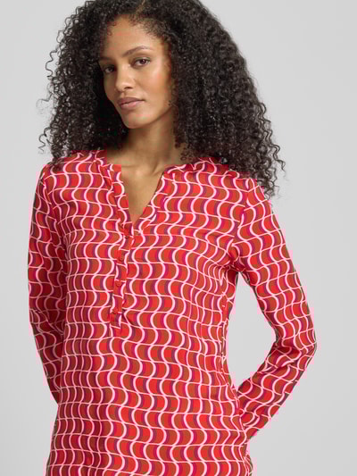 Christian Berg Woman Regular Fit Bluse aus Viskose mit V-Ausschnitt Hellrot 3