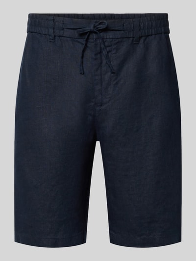 Produktfoto, Shorts aus Leinen mit Gesäßtaschen von Gant in Dunkelblau, Regular-Fit, elastischer Bund, Bundweite 43 cm, Innenbeinlänge 23 cm
