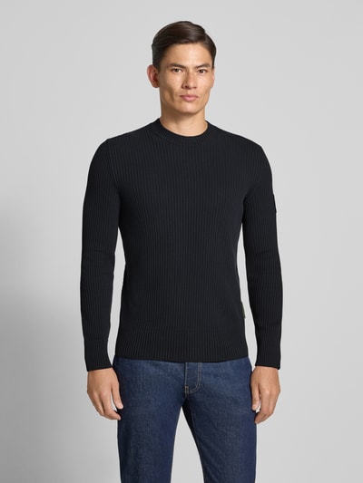 Marc O'Polo Regular Fit Strickpullover aus reiner Baumwolle - Marc O'Polo × DFB Travel Collection Dunkelblau 4