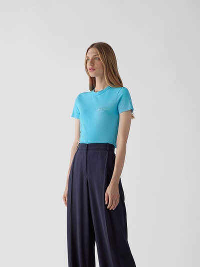 Jacquemus T-Shirt mit Label-Stitching Türkis 4