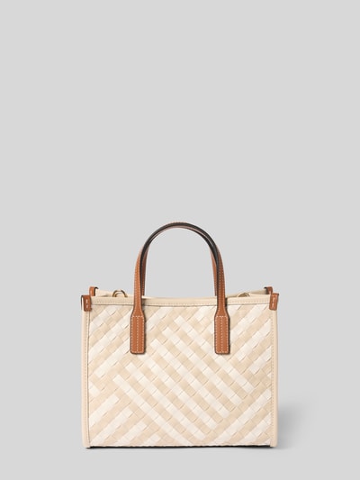 Produktfoto, Henkeltasche mit Weboptik von Tommy Hilfiger w stylu bi-color, zapięcie na magnes, główna przegroda, przegródka zapinana na zamek błyskawiczny wewnątrz, aplikacja z logo, uchwyt, wykończenie materiału: tkany