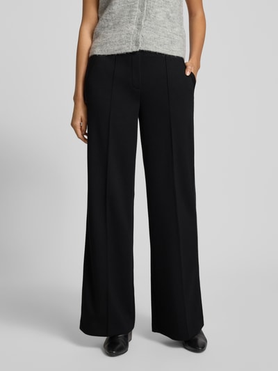 Christian Berg Woman Hose mit weitem Bein und Längsnähten Black 4