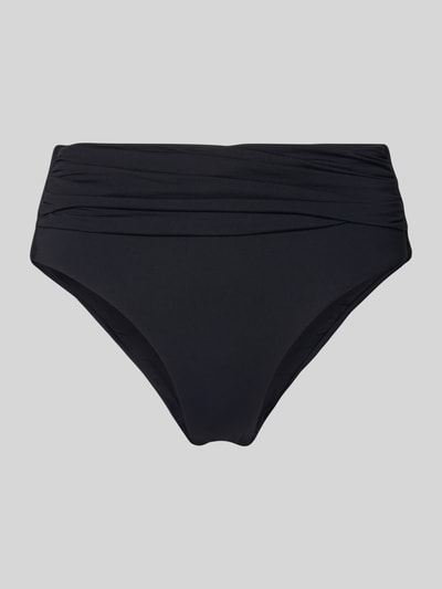 Produktfoto, Bikini-Slip mit Raffungen von Seafolly, schwarzer Damen Bikini-Slip aus Stretch-Material, körpernaher Schnitt, feine Textur