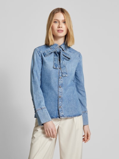 Mango Hemdbluse in Denim-Optik Modell 'LANA' Jeansblau 4