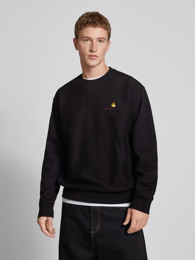 Carhartt Work In Progress Sweatshirt mit Label-Stitching Black 4