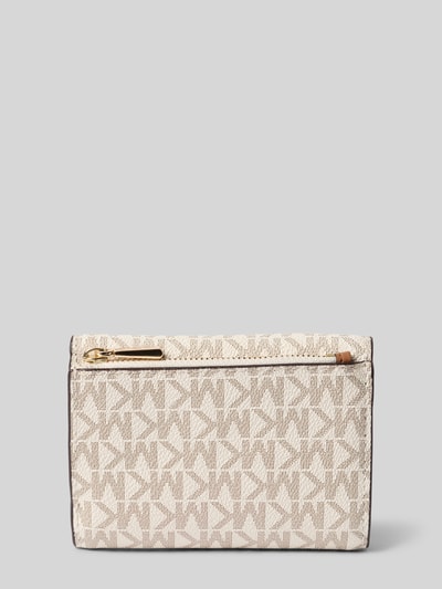 Produktfoto, Portemonnaie mit Logo-Muster Modell 'BRYANT' von MICHAEL Michael Kors, beige mit Label-Applikation, diverse Fächer, Hauptfach mit Druckknopfverschluss