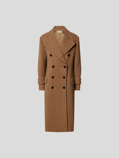 Victoria Beckham Wollmantel mit Pattentaschen Camel 2