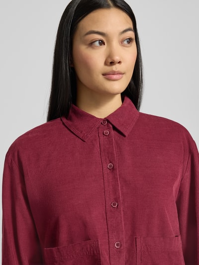 s.Oliver RED LABEL Bluzka sztruksowa o pudełkowym kroju z mieszanki bawełny i wiskozy Bordowy 3