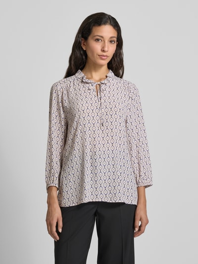 Marc Cain Blusenshirt mit Schlüsselloch-Ausschnitt Kitt 4