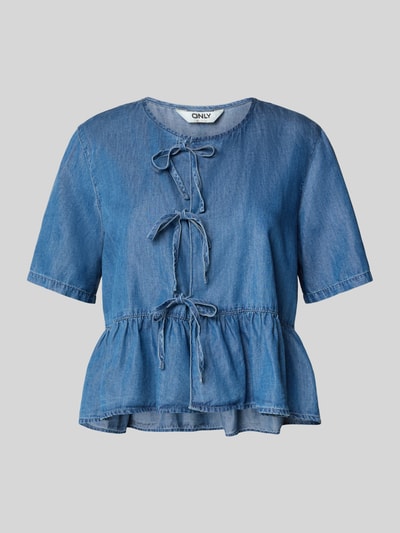 Only Boxy Fit Jeansbluse aus Baumwoll-Lyocell-Mix Modell 'BEA' Jeansblau 2