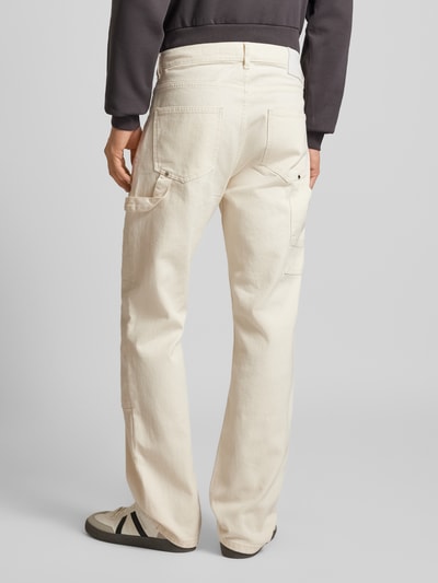 EIGHTYFIVE Straight fit jeans met logomotief Offwhite - 5