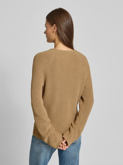 BOSS Orange Regular Fit Strickpullover aus reiner Baumwolle Hellbraun 5