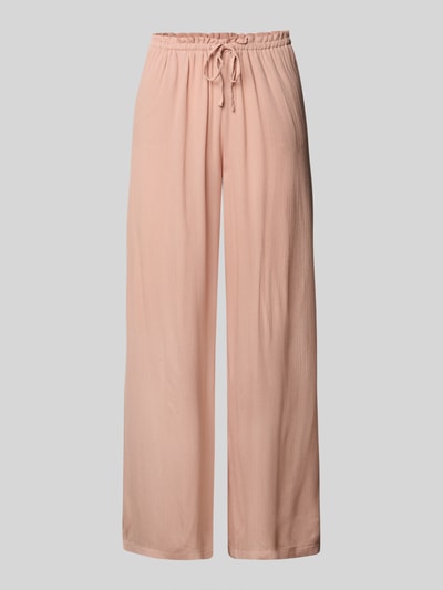 Review Wide leg stoffen broek met tunnelkoord Oudroze - 2