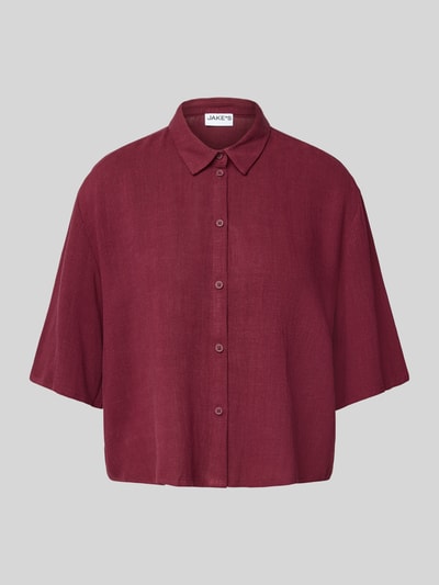 Jake*s Casual Relaxed fit overhemdblosue met 1/2-mouwen Donkerrood - 2