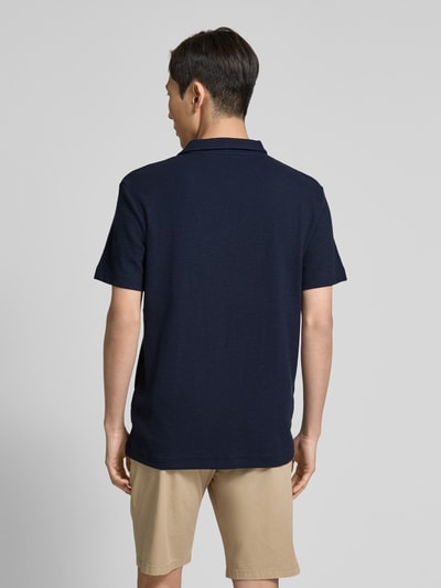 Tom Tailor Regular Fit Ripp Poloshirt mit Stretch-Anteil Marine 5