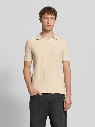 Blend Slim Fit Poloshirt in Strick-Optik Modell 'Baron' Sand 4