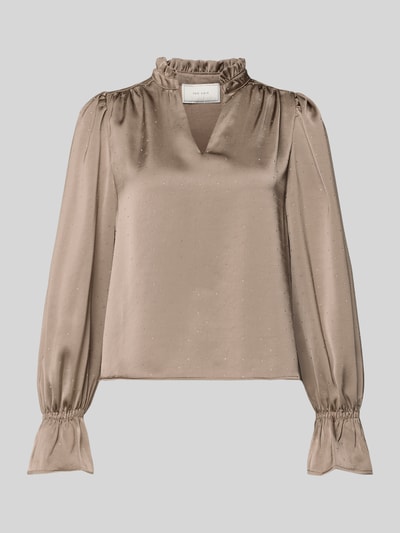 Neo Noir Relaxed fit blouse met tuniekkraag, model 'Amara' Beige - 2