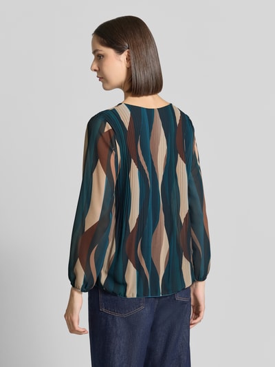 ZABAIONE Bluse mit Plisseefalten Modell 'Re44ynaa' Dunkelgruen 5