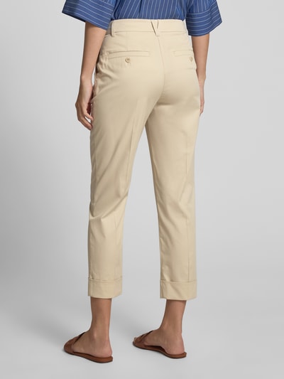 Marc Cain Regular fit broek met verkorte pasvorm en steekzakken Zand - 5