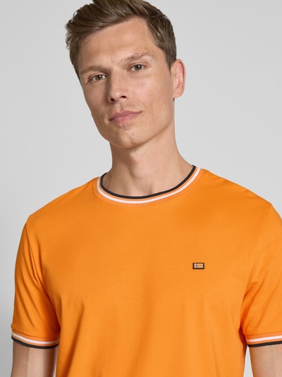 Christian Berg Men T-shirt met ribboorden Oranje - 3