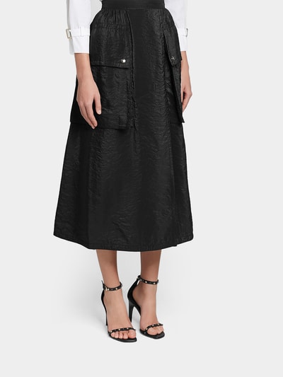 Nina Ricci Strukturierter Midirock Schwarz 2