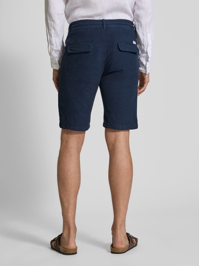 Lindbergh Bermuda met steekzakken opzij en strikceintuur Donkerblauw - 5