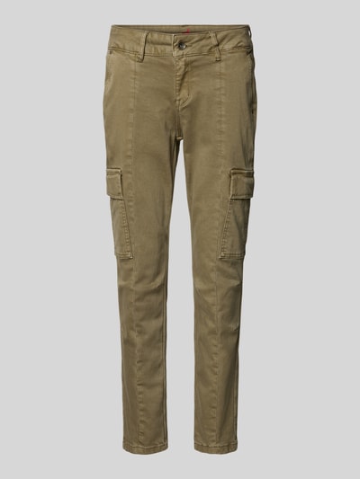 Buena Vista Slim fit cargobroek met verkort model Olijfgroen - 2