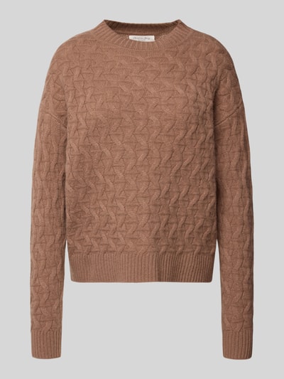 Christian Berg Woman Gebreide pullover van kasjmier met ronde hals Hazelnoot - 2
