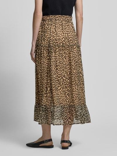 Vero Moda Ausgestellter Maxi-Rock mit Allover-Muster Modell 'SMILLA' Sand 5