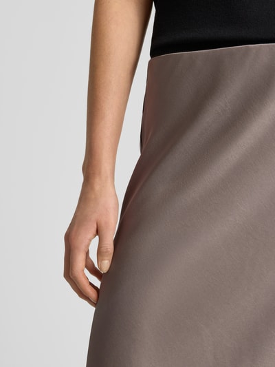 Neo Noir Midirok van satijn met elastische band, model 'Bovary' Donkergrijs - 3